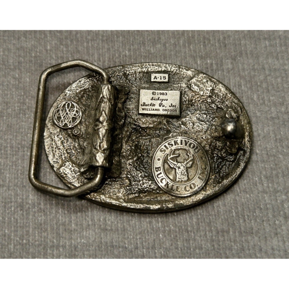 Vintage Siskiyou 1983 Silver Eagle Western Belt Buckle Rodeo Southwestern - Picture 4 of 8